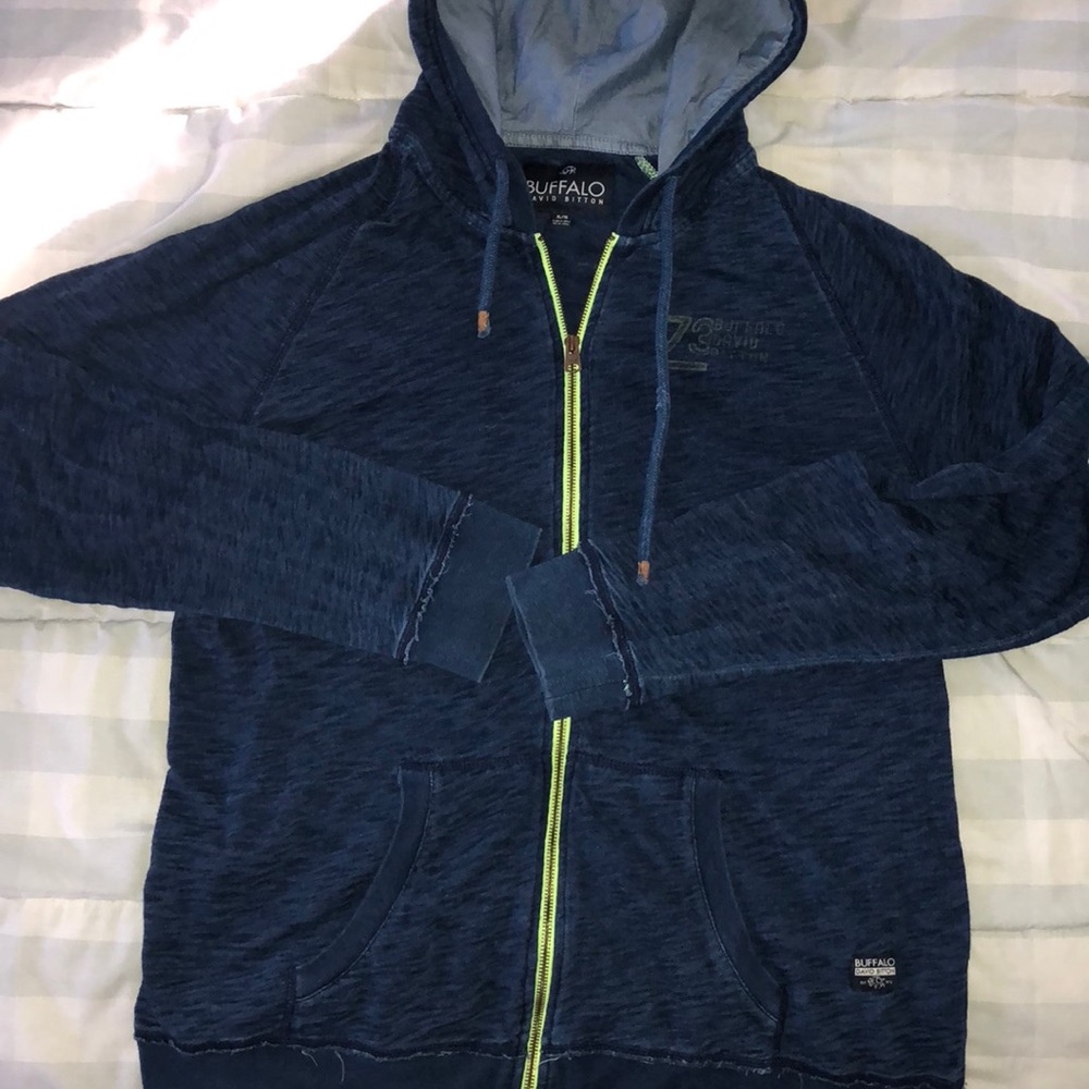 Buffalo David Bitton Navy Blue Zip Up